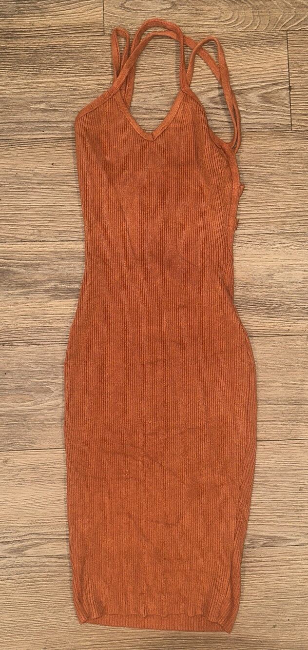 Windsor Ribbed Mini Dress With A Scrappy Back Size M